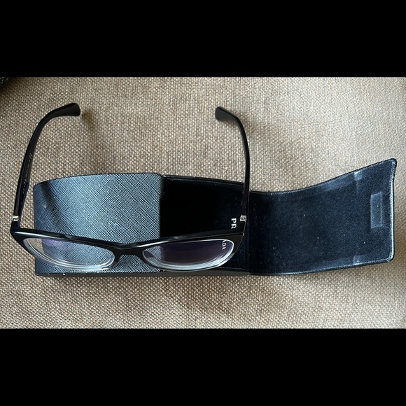 PRADA Women's VPR 15P 55016ZYY-1O1 135 Gloss Black Fade Semi-Cat Eye Frame Italy - Picture 10 of 13